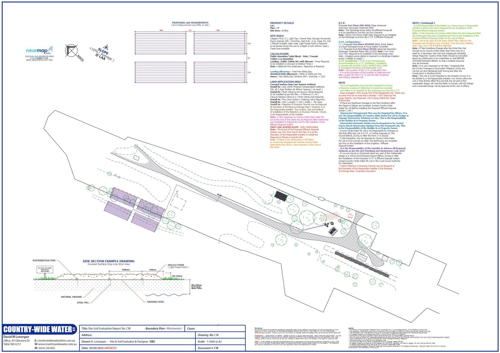 Large Scale Commercial Treatment System and Multi-Zone Sub-Surface Dripline System | Qld | Country-Wide Water Pty Ltd