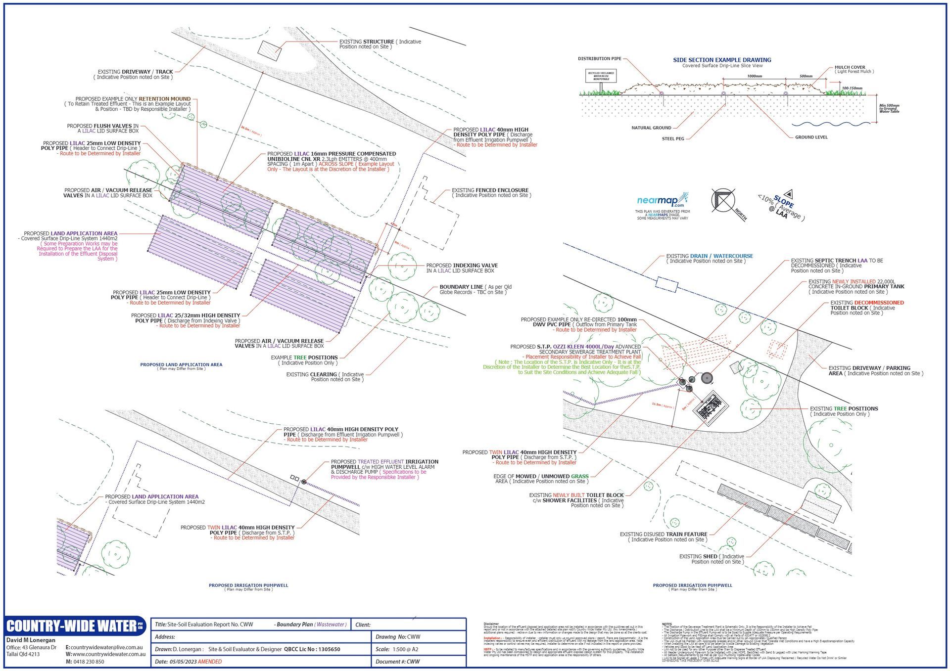 Surface Spray Disposal Systems and Individual Sewerage Treatment Plants. | Qld | Country-Wide Water Pty Ltd