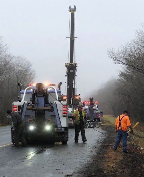 Tow Truck on side of highway road