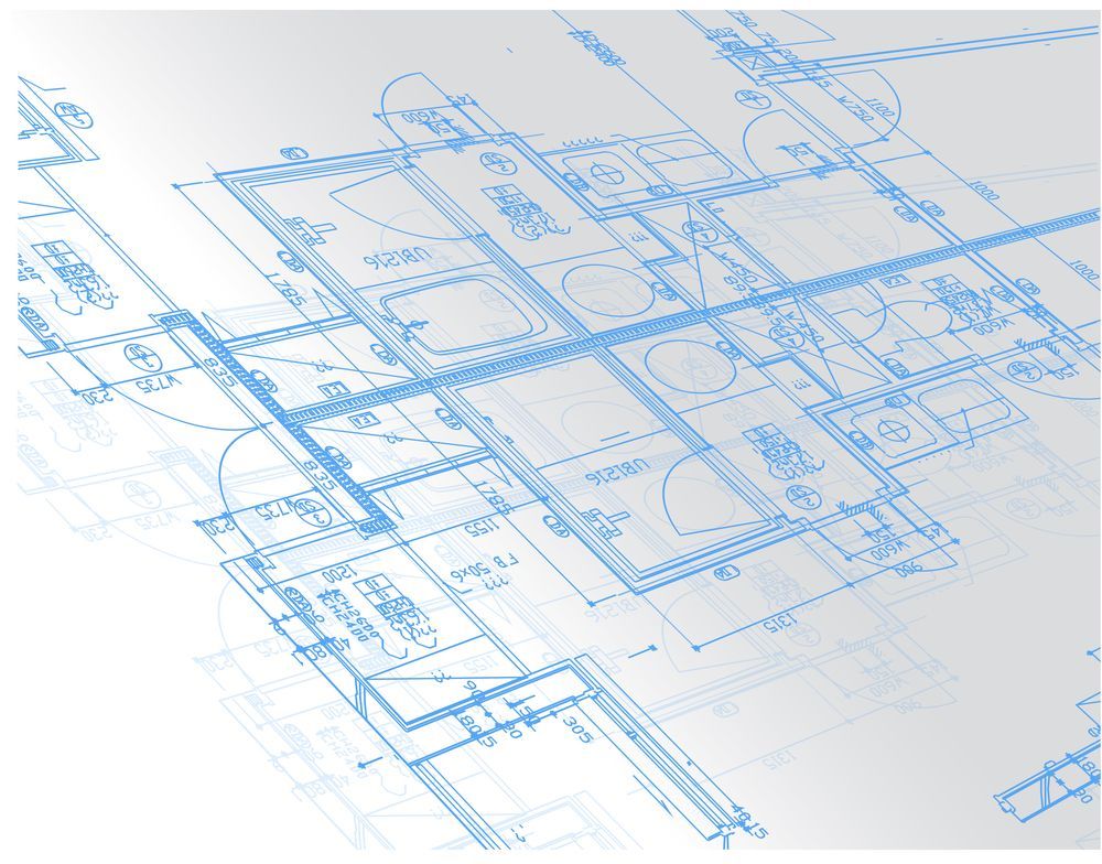 A blueprint of a building with measurements on it