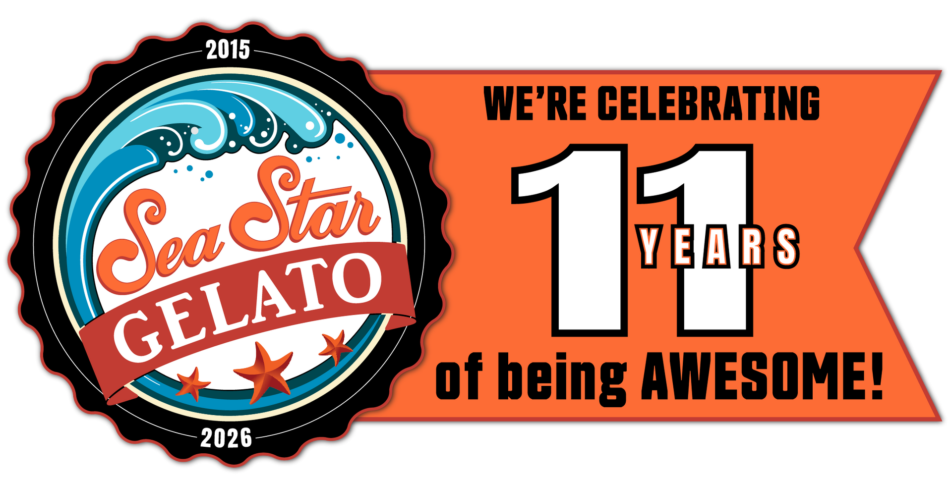 A sign that says welcome we 're celebrating 10 years of being awesome