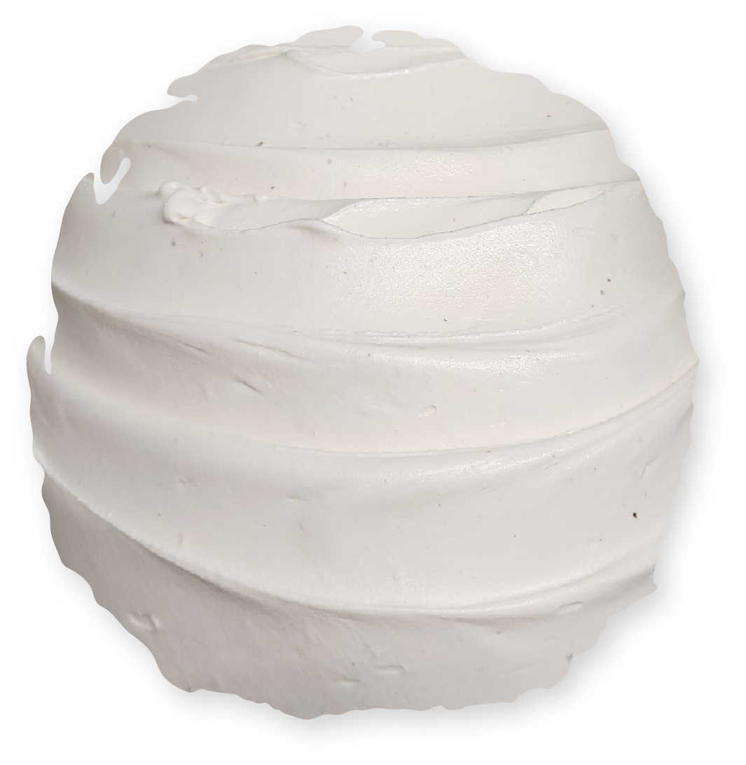 White frosting swirl.