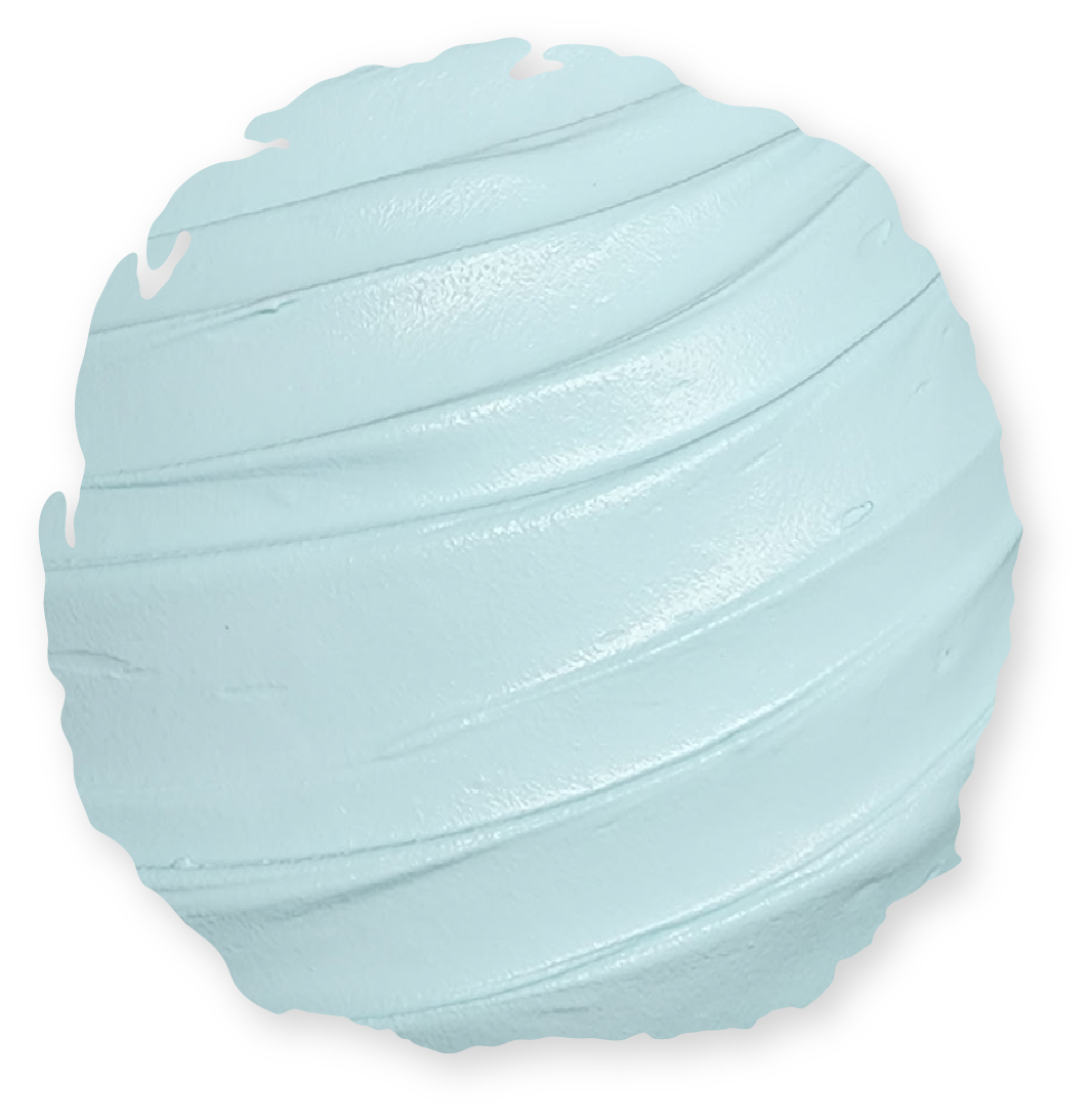 Light blue, swirl-textured substance against white background; resembles frosting or putty.