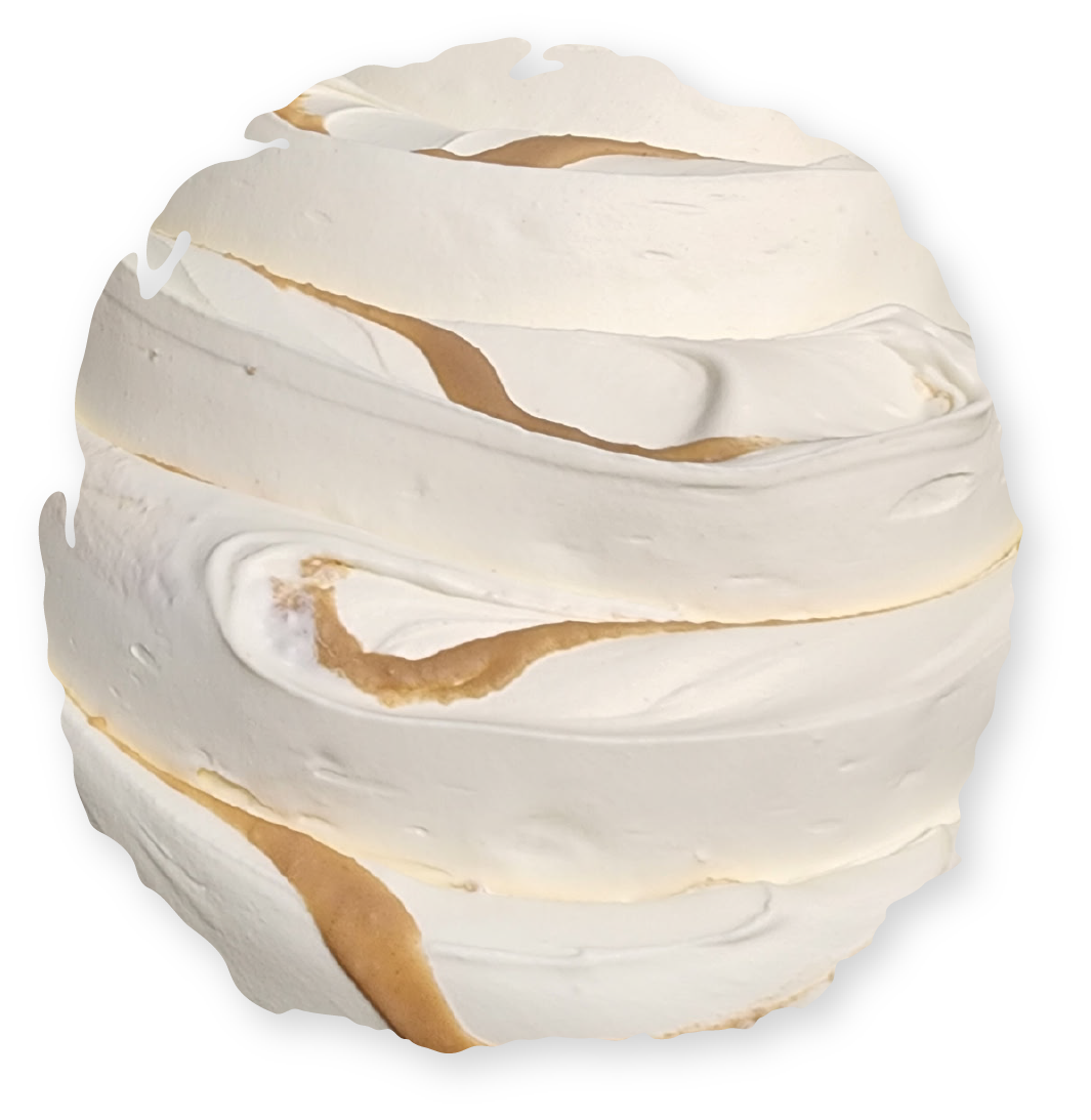 Creamy swirl dessert.