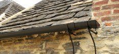 Cast iron guttering on a house