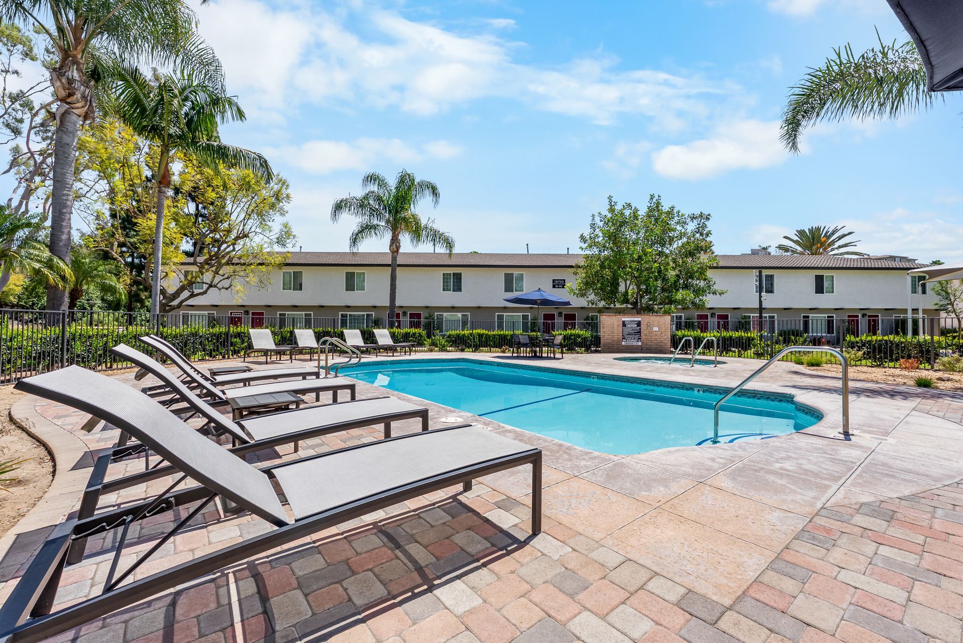 pool with lounge chairs