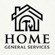 Logo for Home General Services featuring a house outline containing a hammer and wrench icon.