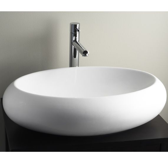 A white bathroom sink with a chrome faucet