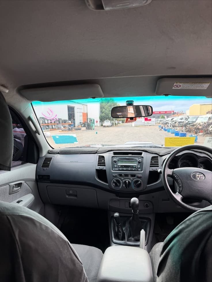 View From Inside a Parked Car Showing the Dashboard