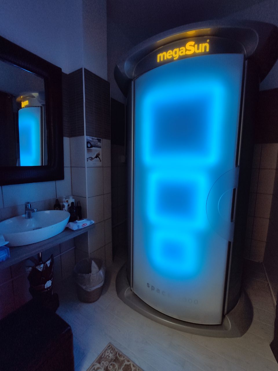 doccia abbronzante in funzione