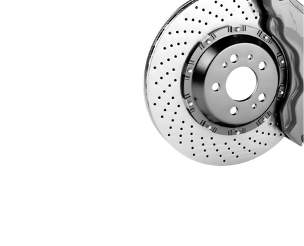 Perforated disc brake with caliper, chrome finish. | Mike's Garage CC