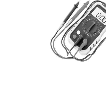 Multimeter with probes, reading zero, on white background. | Mike's Garage CC