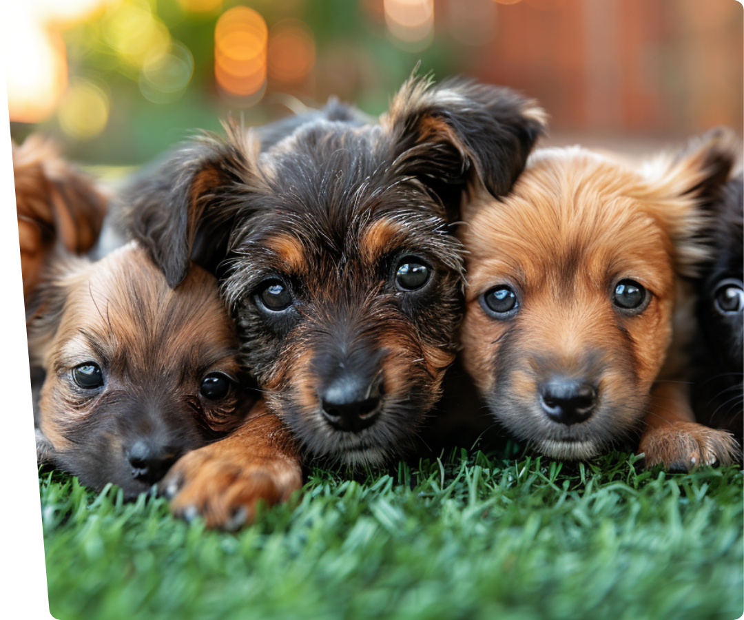 puppys on artificial grass for dogs dog breeders