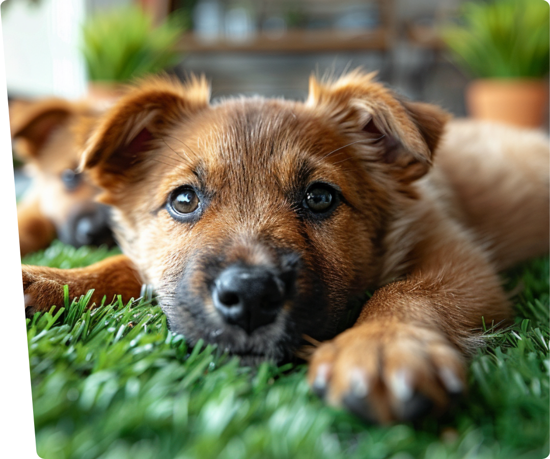 puppy on artificial grass for dogs dog breeders