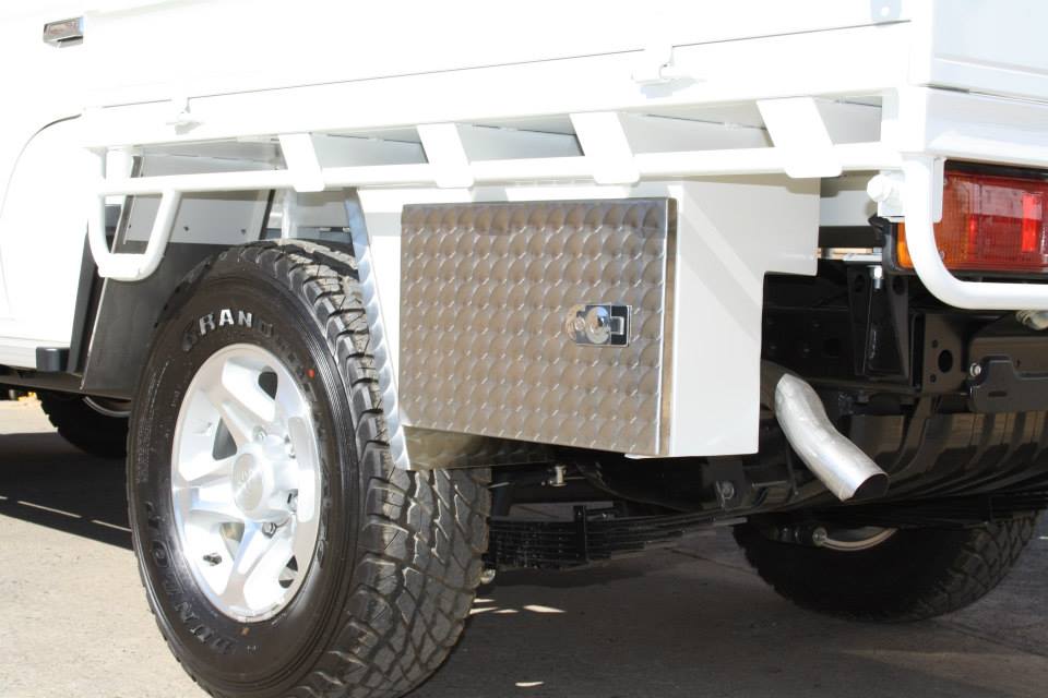 close up shot of custom built box made by rose valley steel works