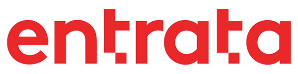 The word entrata is written in red on a white background