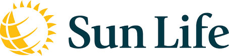 Sun Life logo with a yellow sun icon and dark blue text on a white background