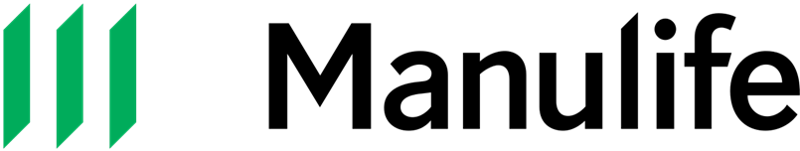 Manulife logo in black with three green vertical bars on the left.