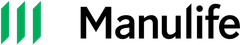 Manulife logo in black with three green vertical bars on the left.