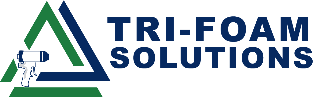Logo for Tri-Foam Solutions: a blue and green triangle with a spray gun, next to the text "TRI-FOAM SOLUTIONS."