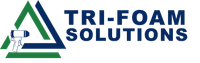 Logo for Tri-Foam Solutions: a blue and green triangle with a spray gun, next to the text "TRI-FOAM SOLUTIONS."