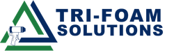 Logo for Tri-Foam Solutions: a blue and green triangle with a spray gun, next to the text "TRI-FOAM SOLUTIONS."