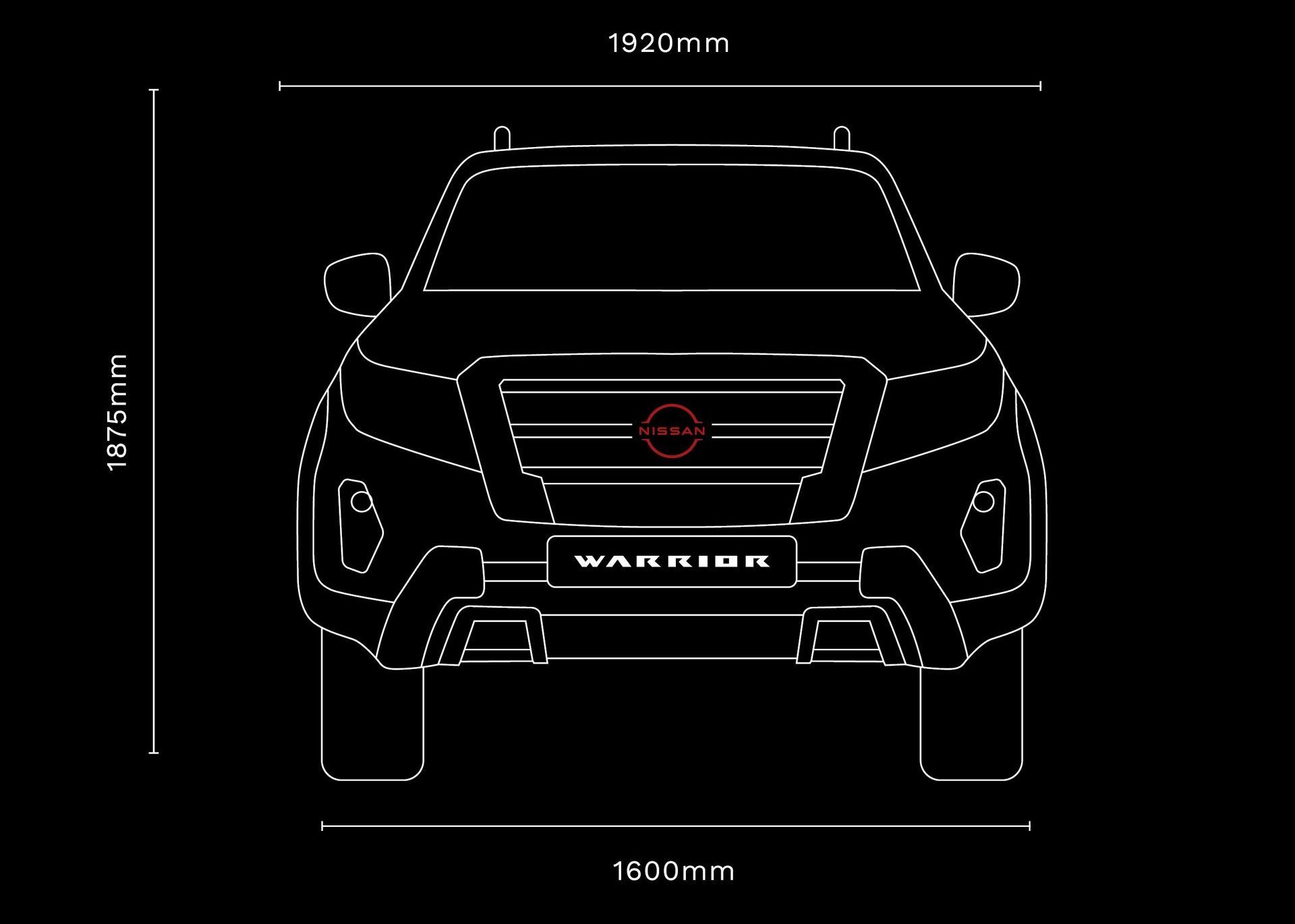 Navara WARRIOR Front-View Line Drawing