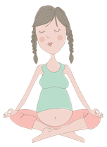 Pregnancy yoga meditation illustration