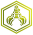 Olive-green hexagonal logo with a stylized insect centered on a white background