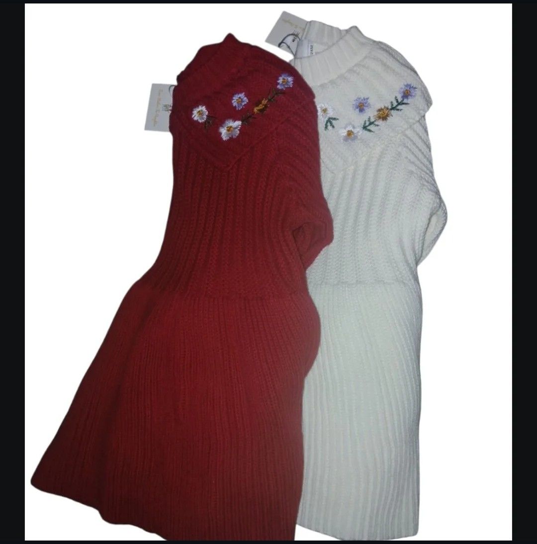 Embroidery long sleeve dress