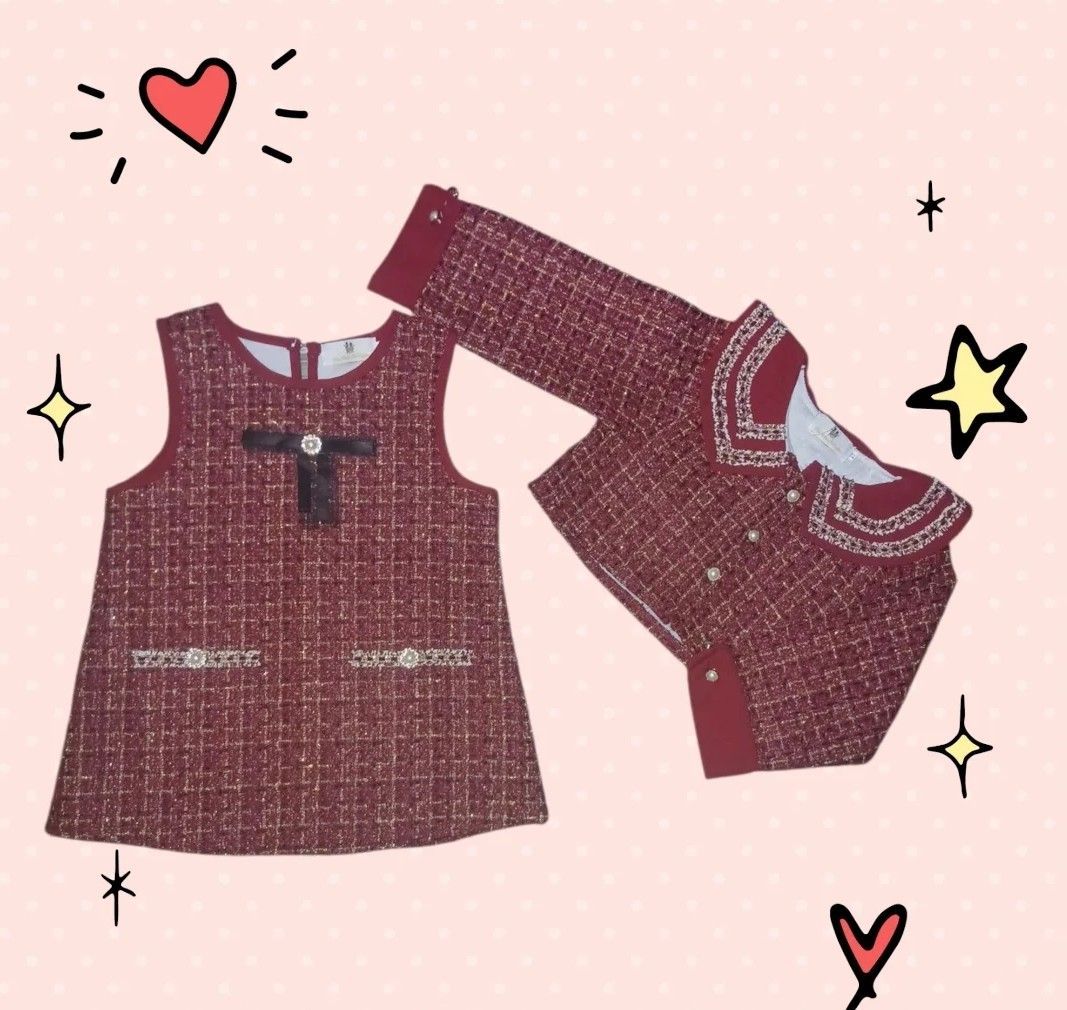 little girls Preppy two piece dress suit