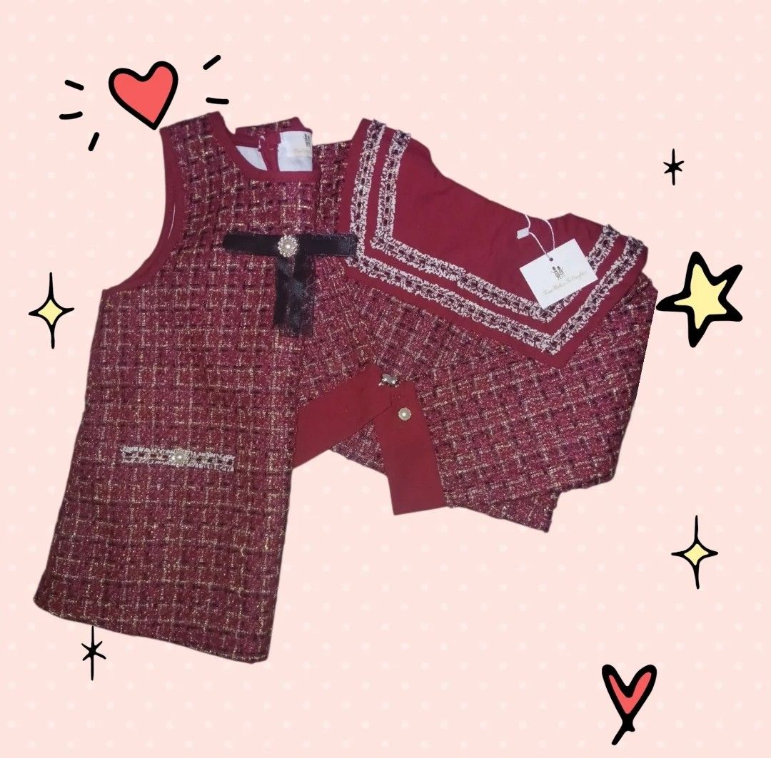 little girls Preppy two piece dress suit