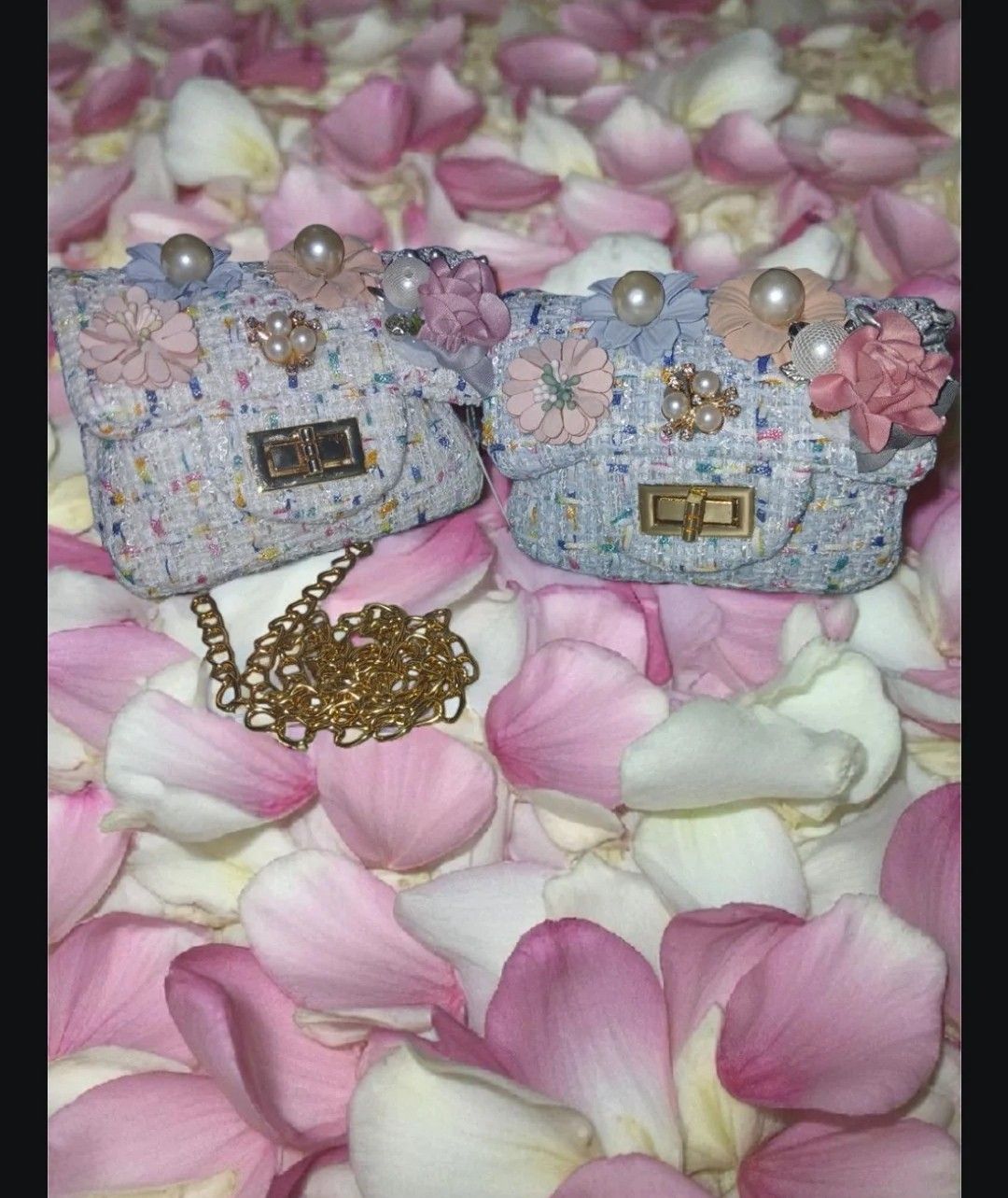 Princess casual flower tweed purse