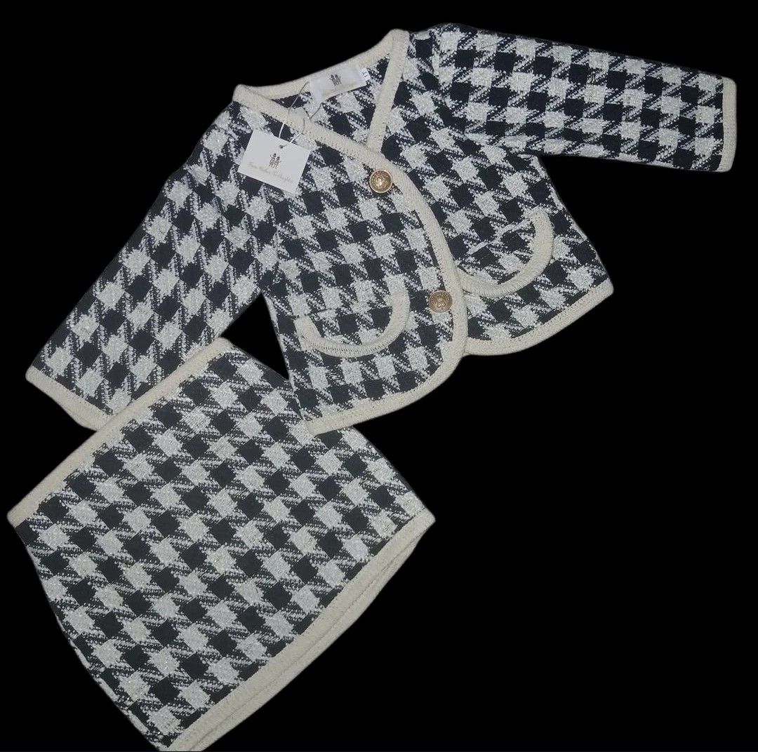 Tweed blazer and skirt set