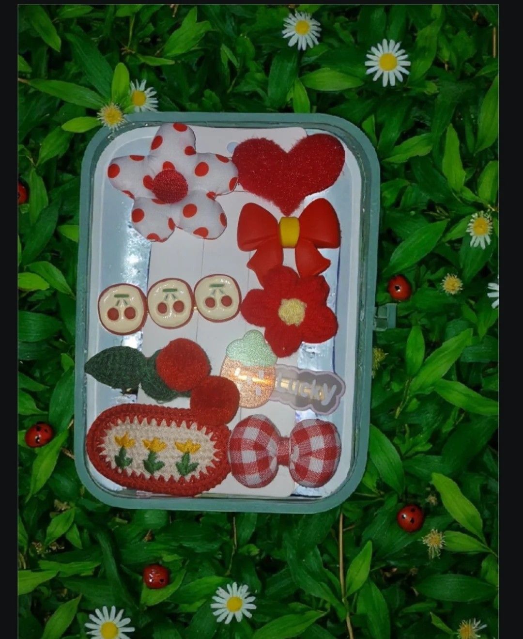 Daisy and Cherry hair clip