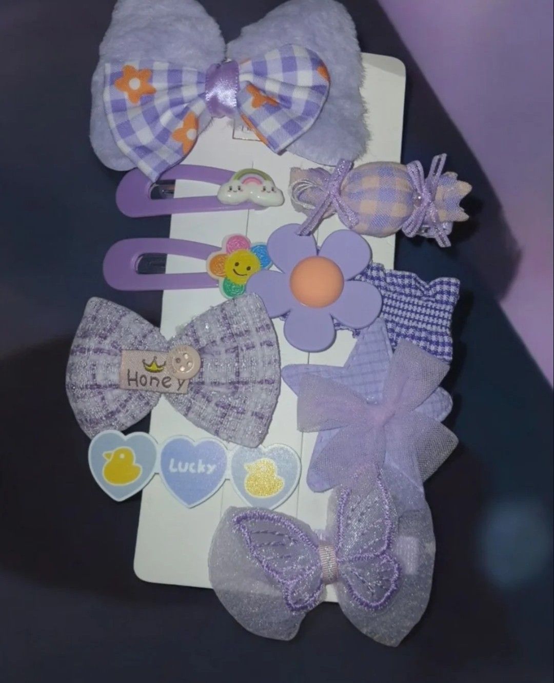 Lavender bow hair clip