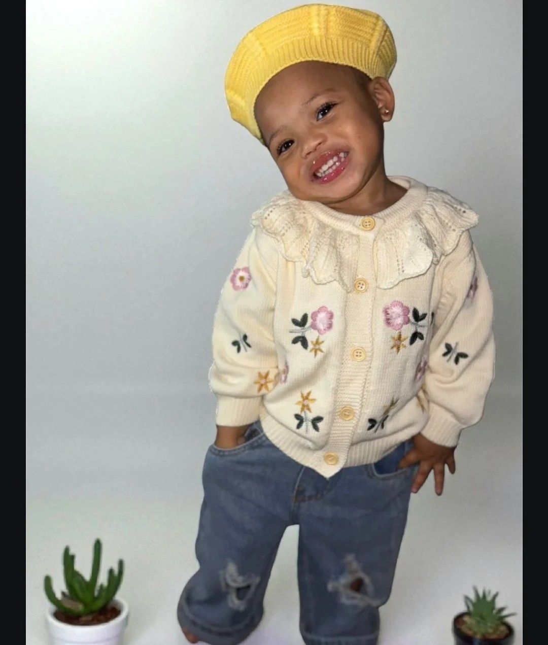 Casual Floral Cardigan Sweater