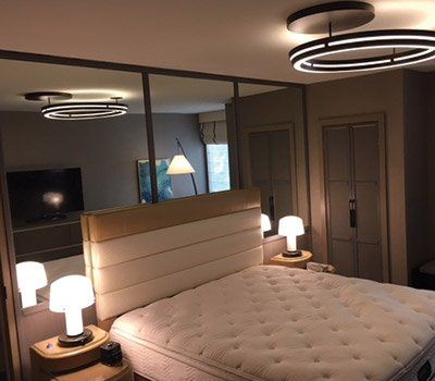 Hotel bedroom lighting