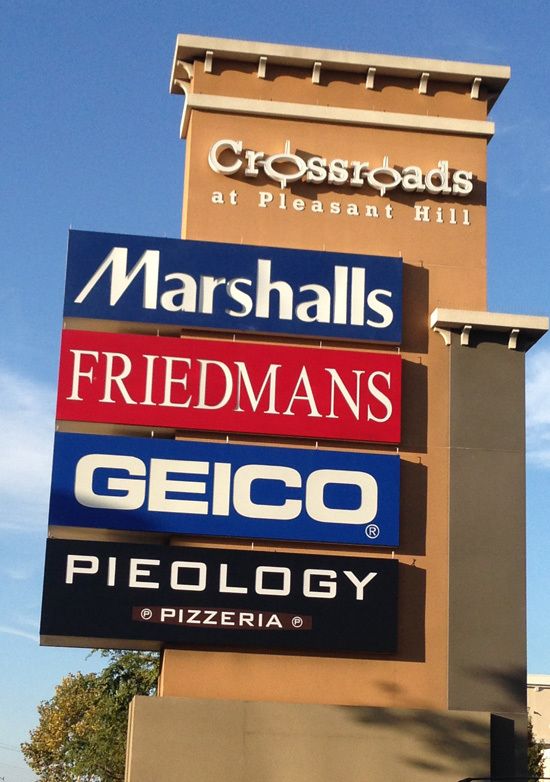 Crossroads at Pleasant Hill's Commercial Sign Installation, Service & Repair, Kohl's, Wells Fargo, Rubio's, at&t