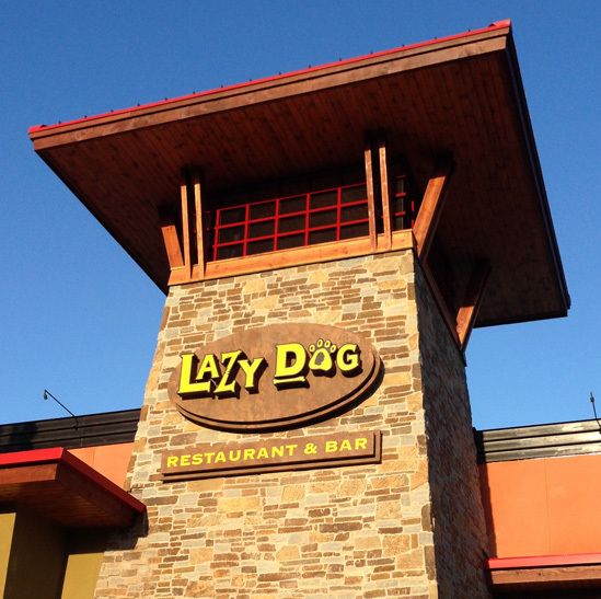 Lazy Dog Restaurant lighted sign wiring, installation and repair