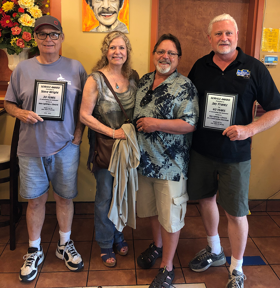 Jenny Mesones, Steve Wright, Jay Franz & Jim Hein - Service Award Presentations