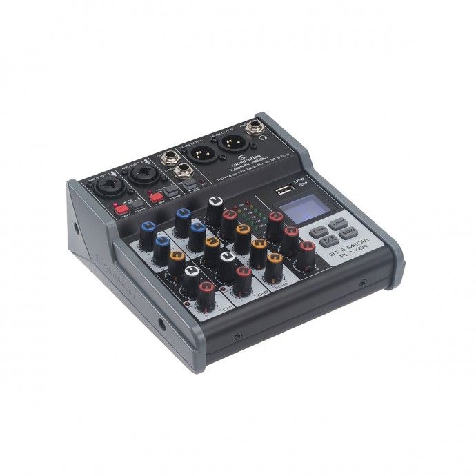 4-Channel Professional Audio Mixer with Media Player, BT & Digital Echo Effect