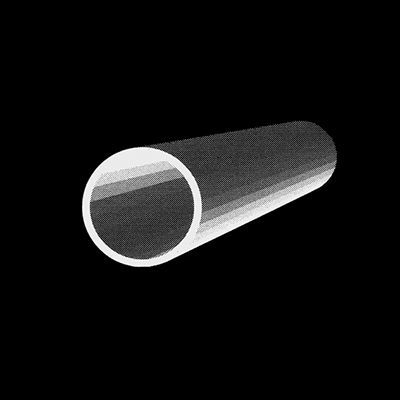 Un tubo bianco con un foro al centro su uno sfondo nero.