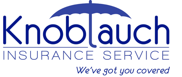 Knoblauch Insurance Service logo with an umbrella icon and tagline 