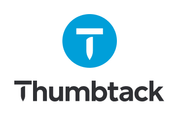 The logo for thumbtack is a blue circle with a nail in it.