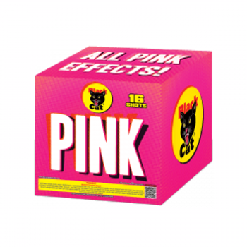 A pink box with the word pink on it