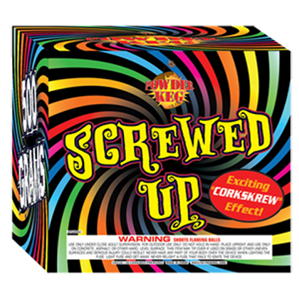 A box of screwed up exciting corkscrew effect fireworks