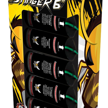 A box of fireworks with the number 6 on it