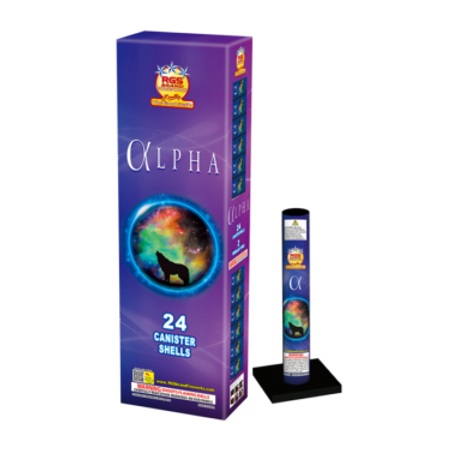 A box of alpha canister shells with a wolf on it