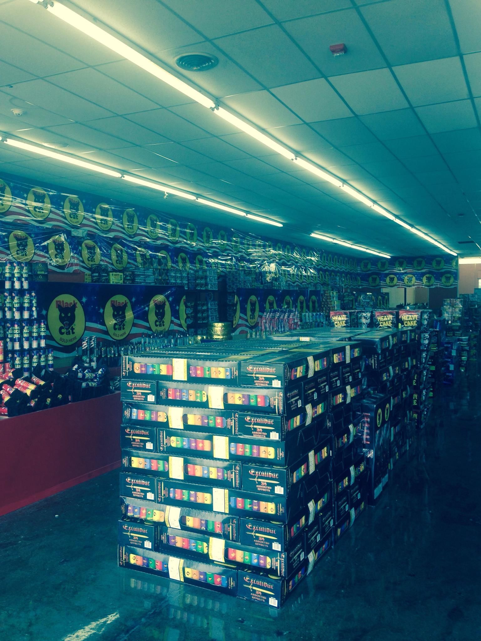 A store filled with lots of boxes of fireworks